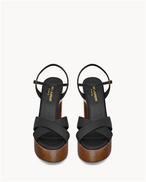 ysl bianca e oro|SAINT LAURENT Bianca knotted leather platform sandals .